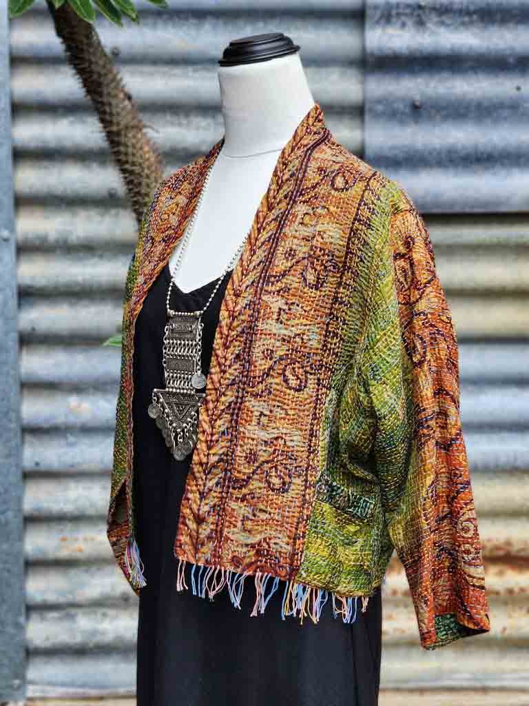 Boho Chic Jacket. Pine Lime Cocktails. Size 12