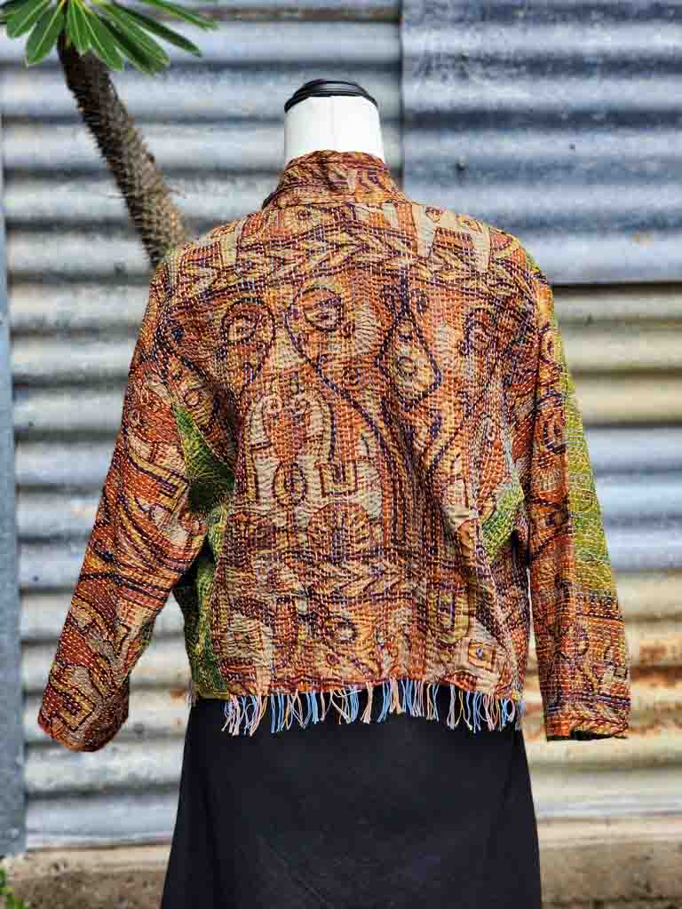 Boho Chic Jacket. Pine Lime Cocktails. Size 12