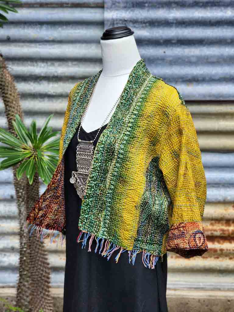 Boho Chic Jacket. Pine Lime Cocktails. Size 12