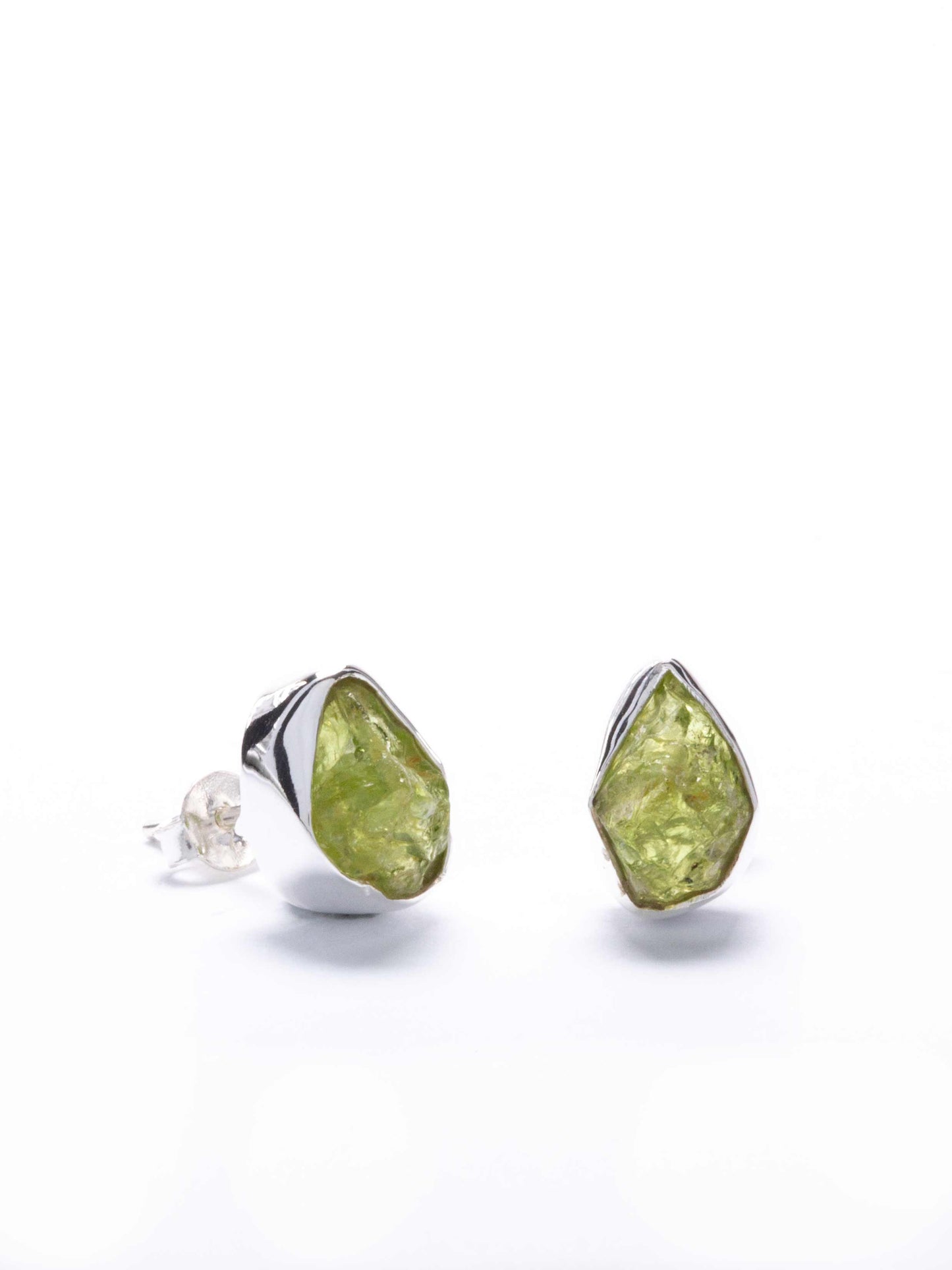 Silver Stud Earring with Peridot