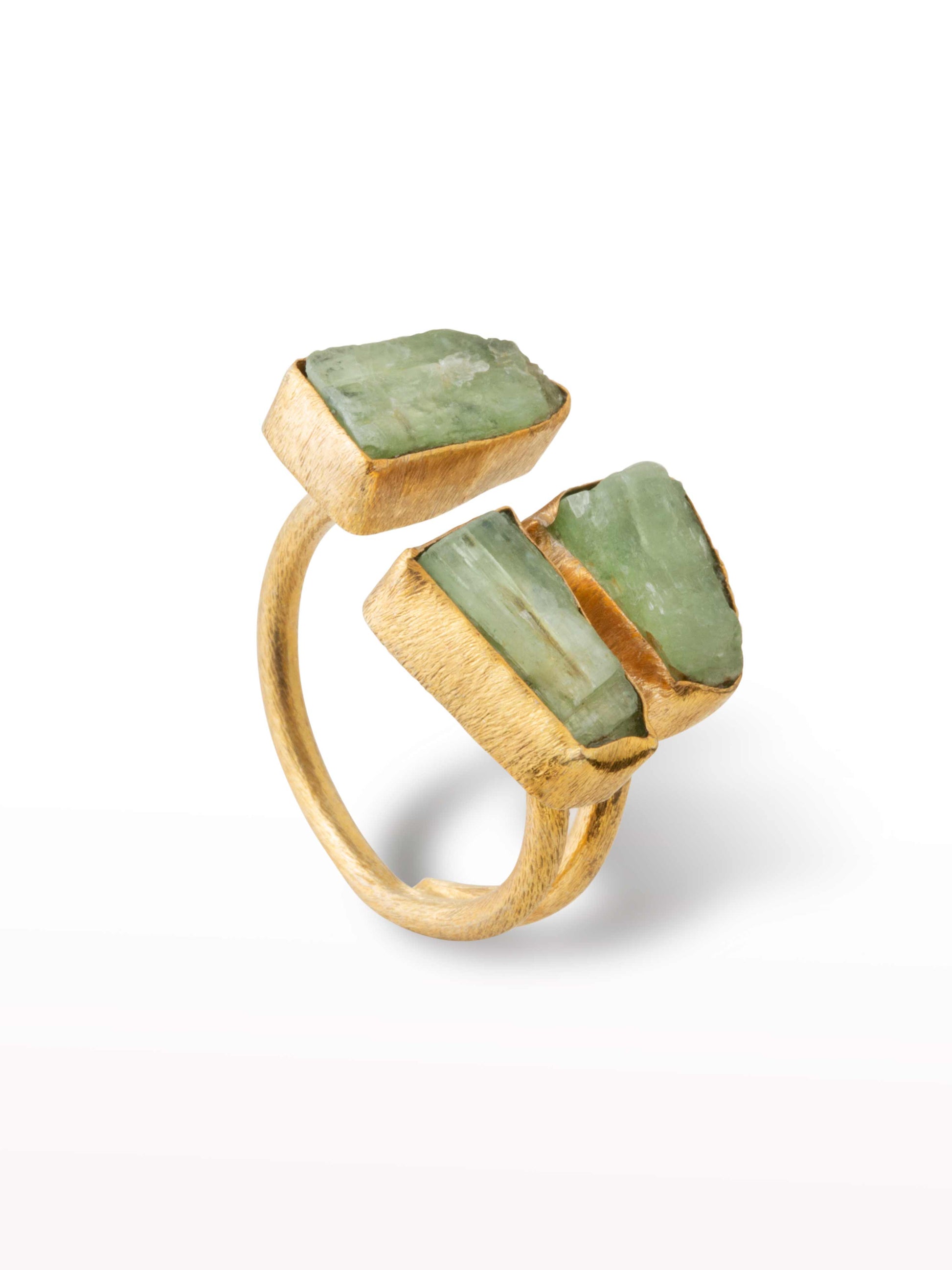 green kyanite set in gold ring