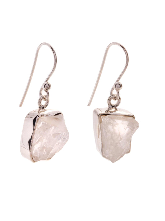 Silver Earring with Clear Quartz