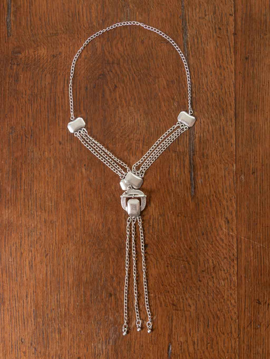 Captivate silver Necklace -  a contemporary piece that is secured by a fob
