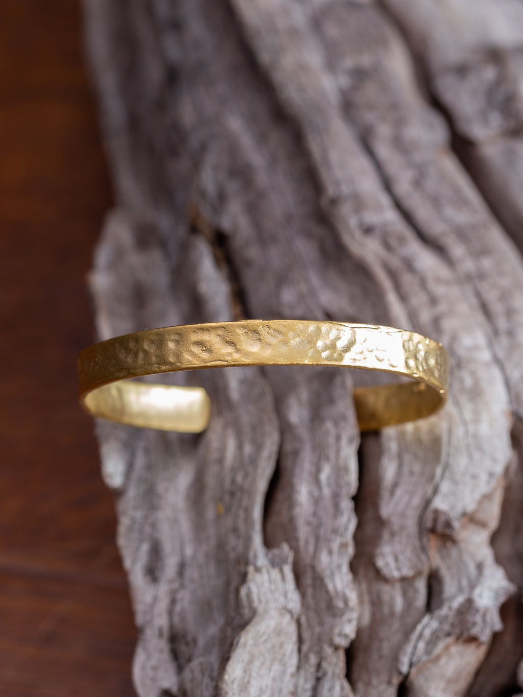 Cuff Gold - a simplistic cuff bangle that has a beaten rawness to it