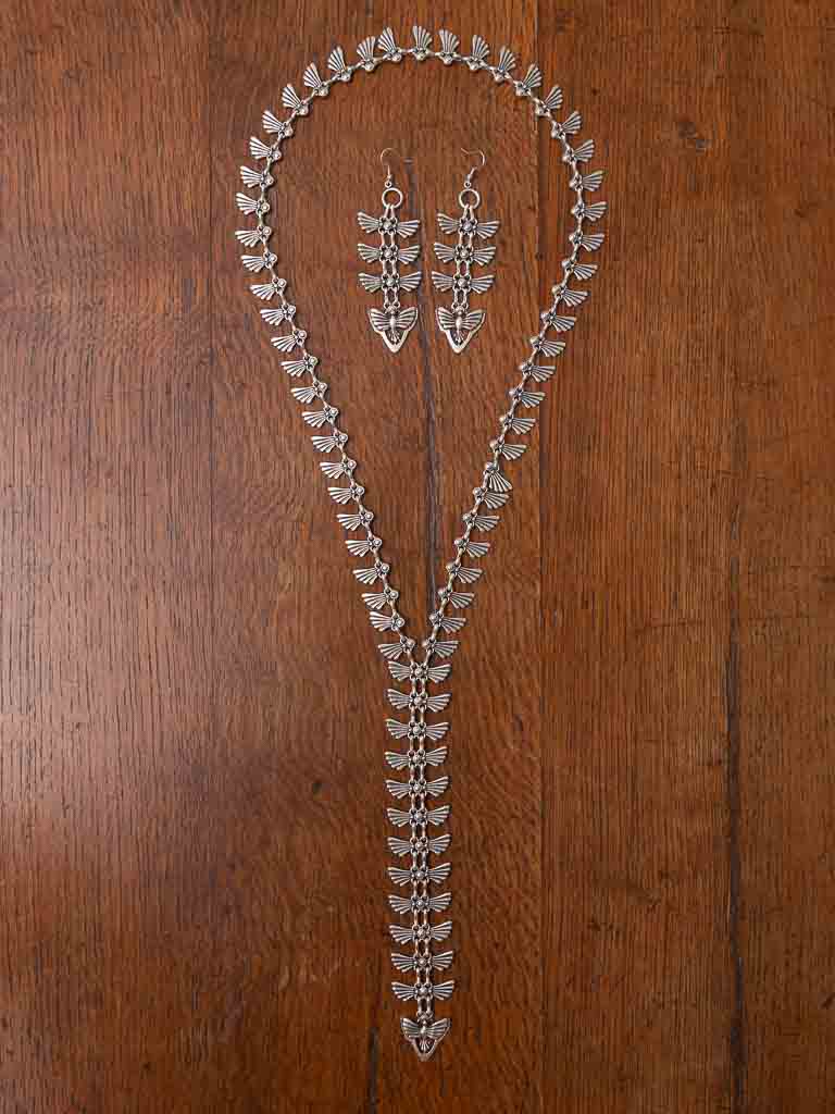 Dragonfly Silver Tie Necklace