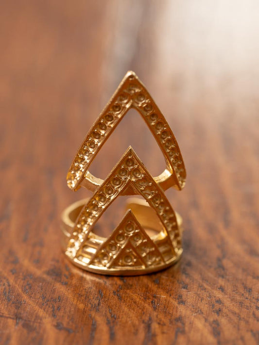 gold triangular ring