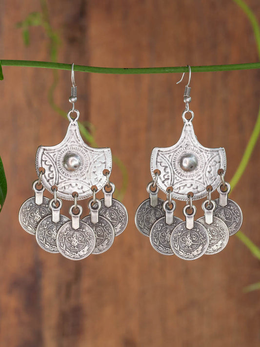 Avi earring - tribal piece with coin dangles
