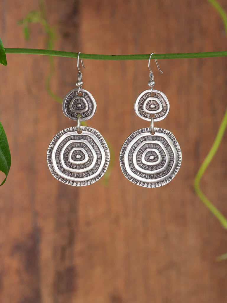 Ring of Fire Earring  two discs with circular spheres