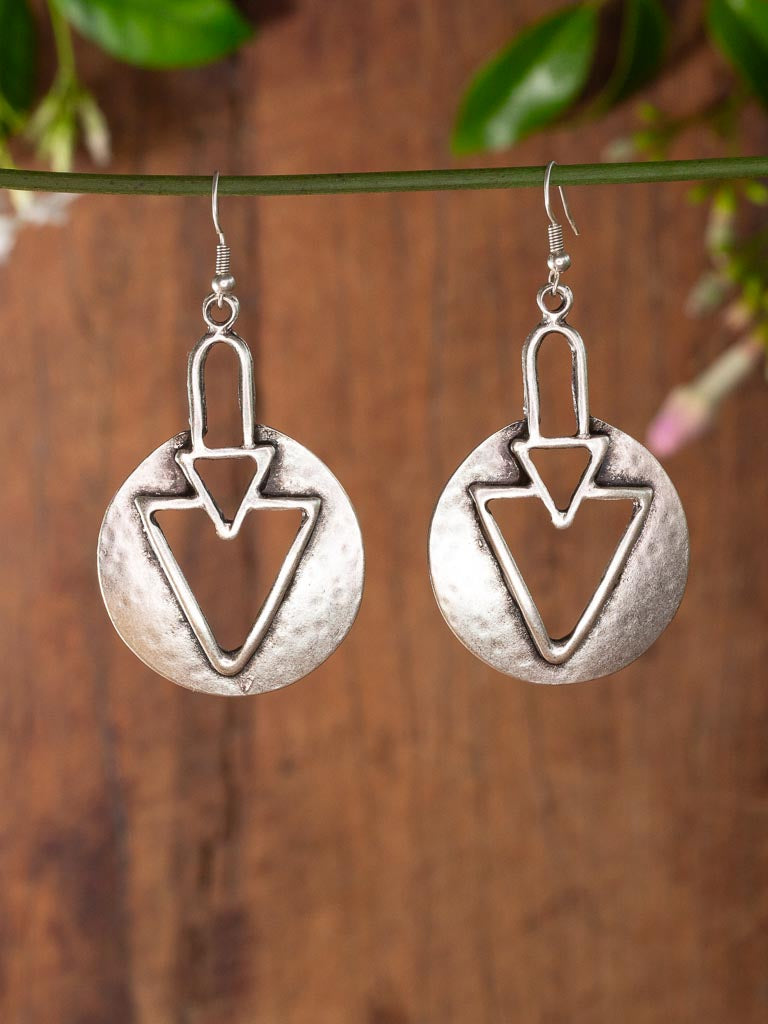 Warrior tribal silver earring