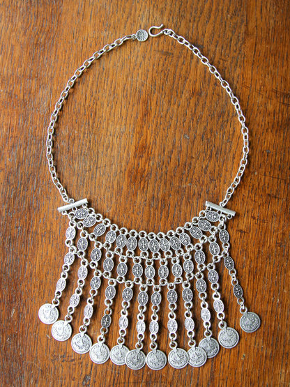 Prancer silver coin necklace