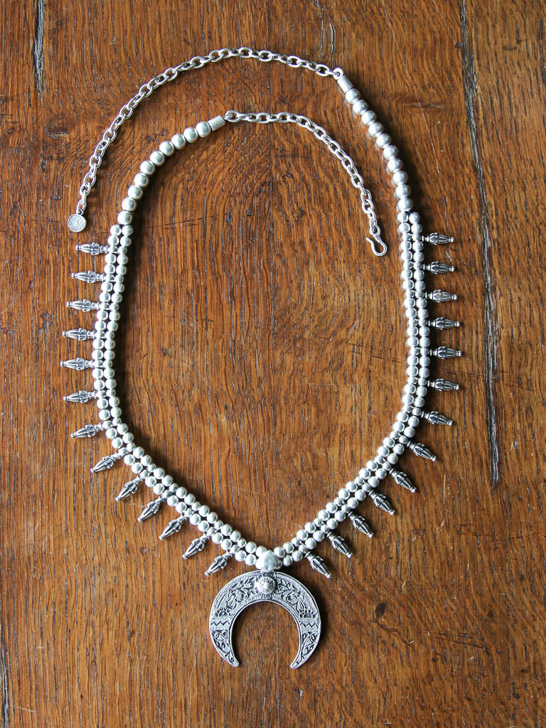 Lunar crescent moon necklace