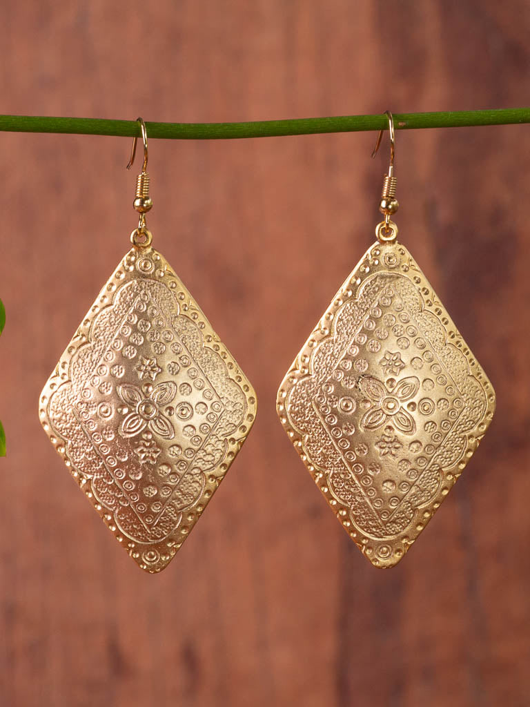 Jasmine gold stamped earrings