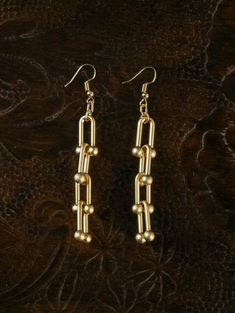 Gold linked earrings