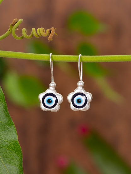 Evil Eye Earring set in flower shape with hook clasp