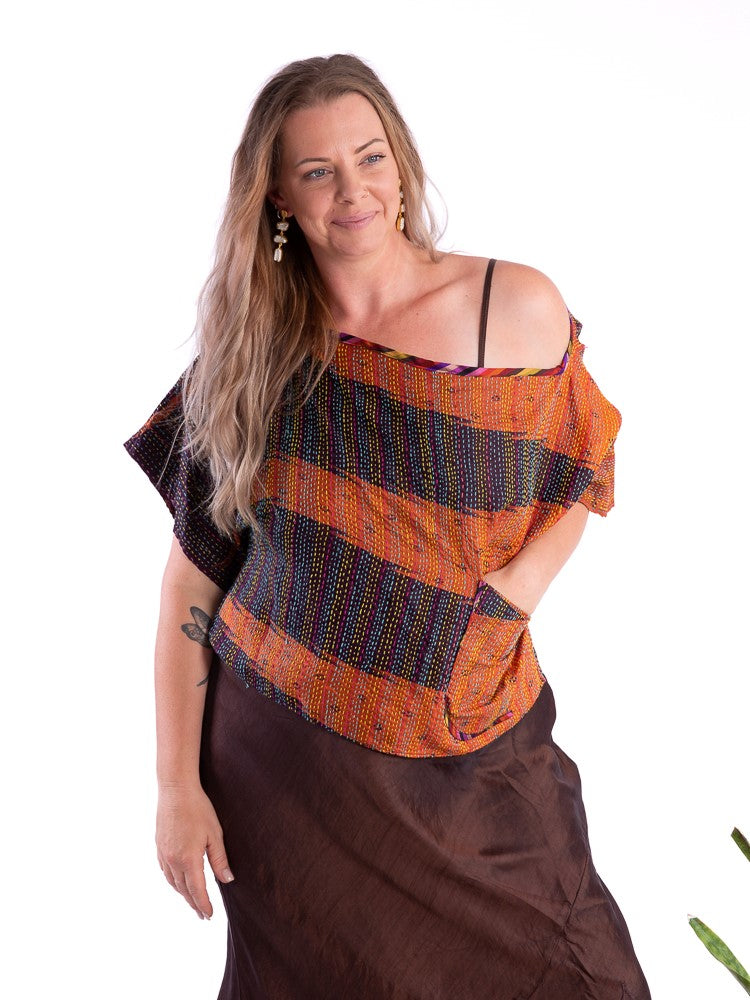 Wannabegeisha silk reversible top Uluru – taboo