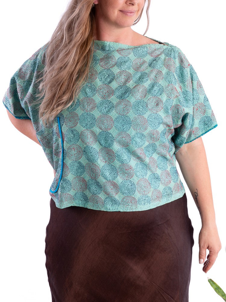 Wannabegeisha silk reversible top oceana