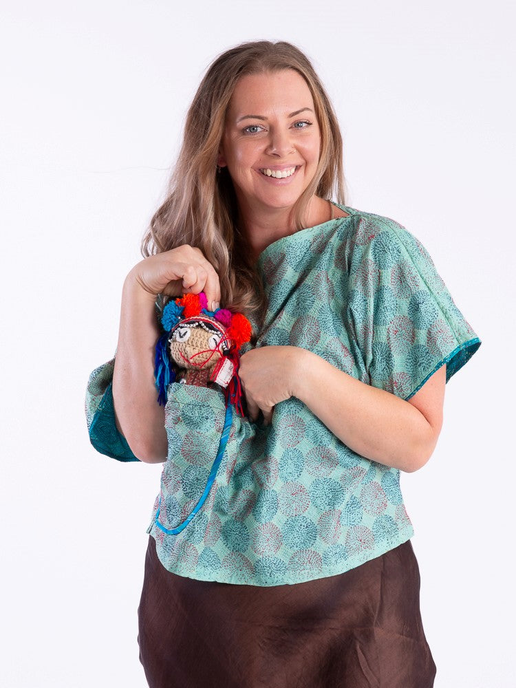 Wannabegeisha silk reversible top oceana