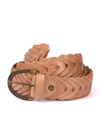 Cobra Chain Leather Belt/Horseshoe