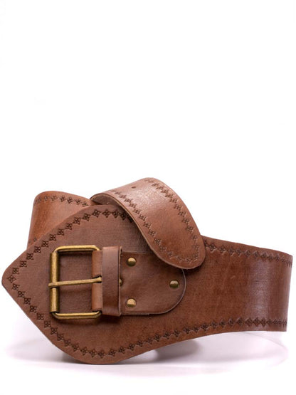 Babushka Wide Leather  Belt