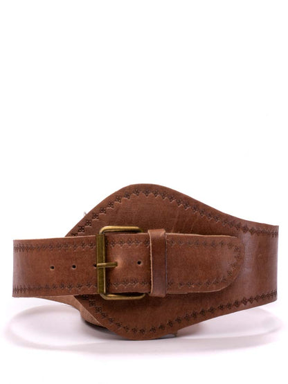 Babushka Wide Leather  Belt
