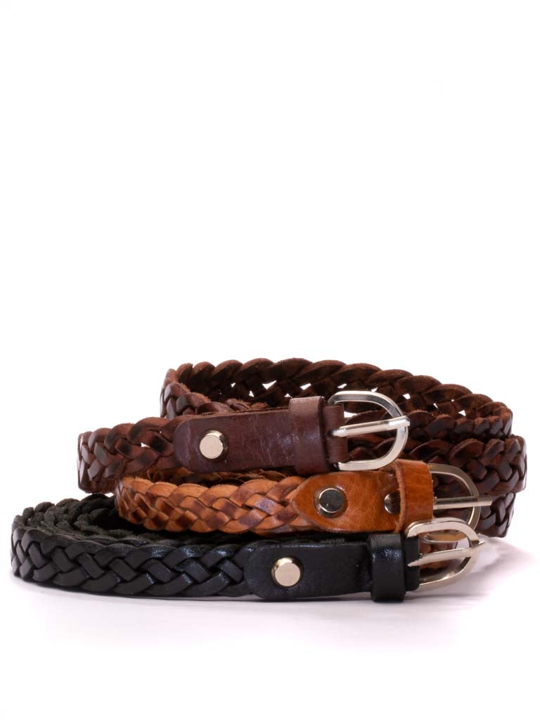 Skinnies Leather Woven Belt