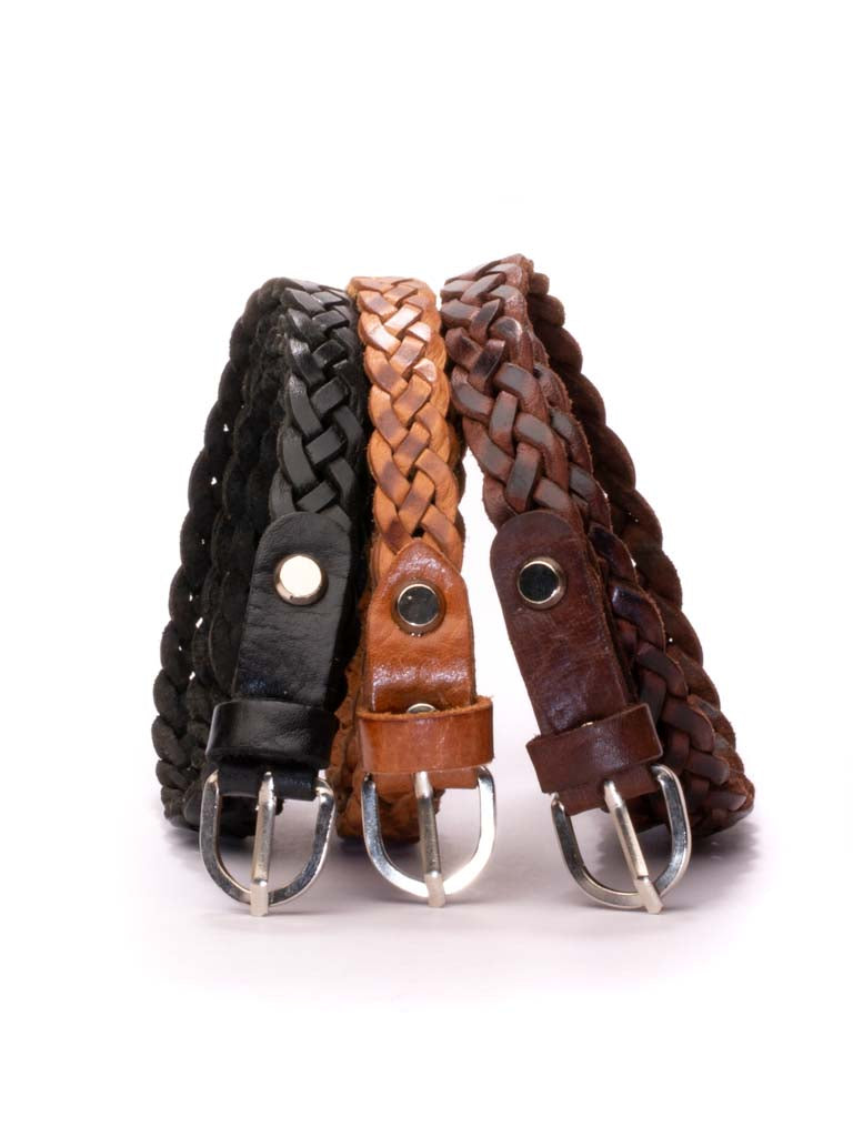 Skinnies Leather Woven Belt