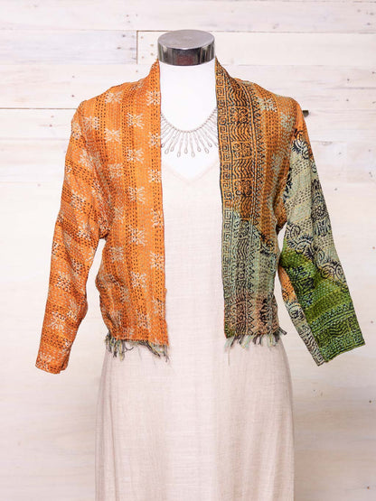 Boho Silk Chic Jacket. Autumn Size 10