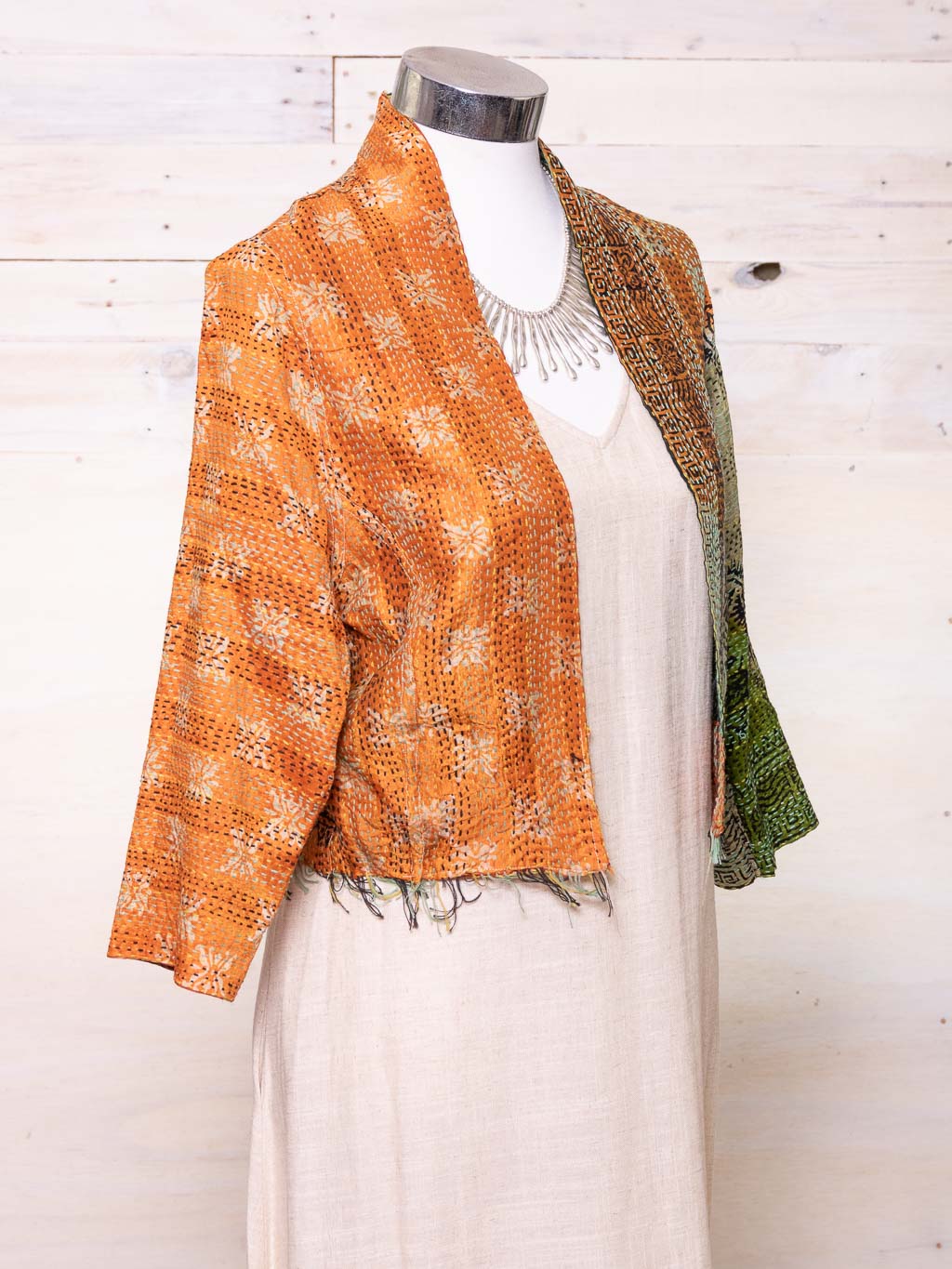 Boho Silk Chic Jacket. Autumn Size 10