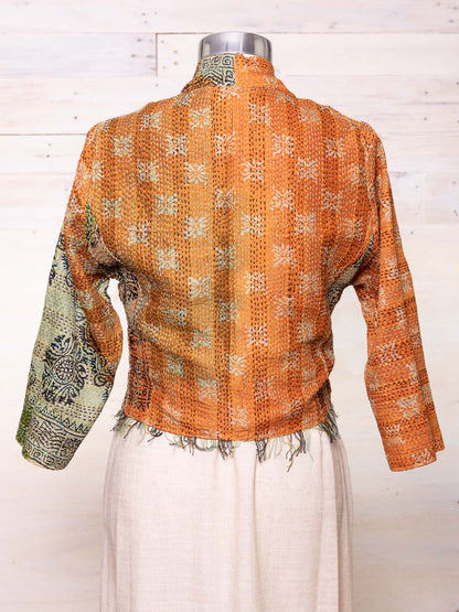 Boho Silk Chic Jacket. Autumn Size 10