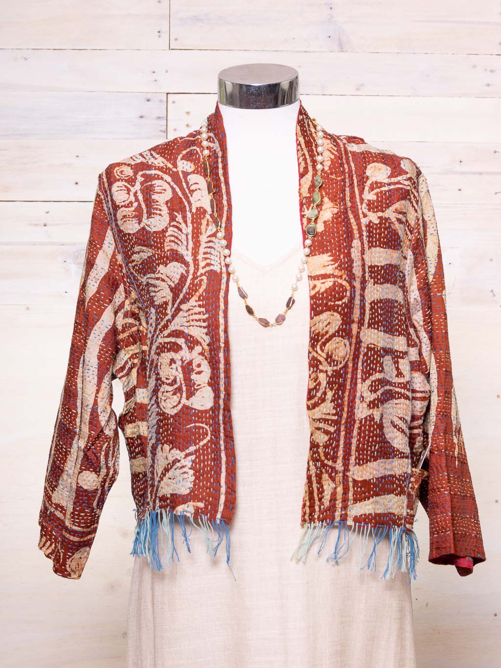 Boho Silk Chic Jacket. Oriental + Batikt Size 12
