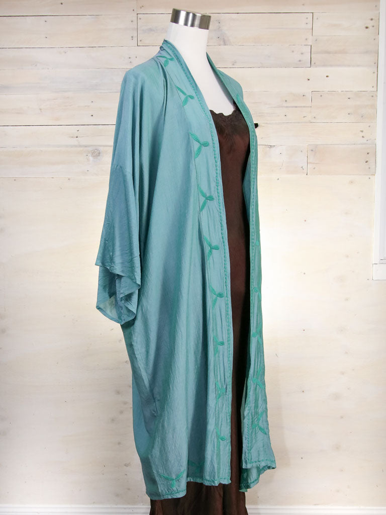 Turquoise kimono jacket new arrivals