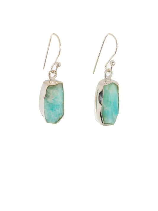 Silver Earring with Blue Larimar