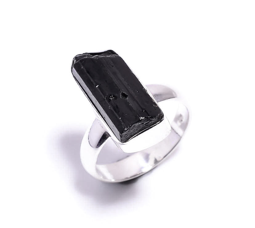 Silver Ring Black Tourmaline