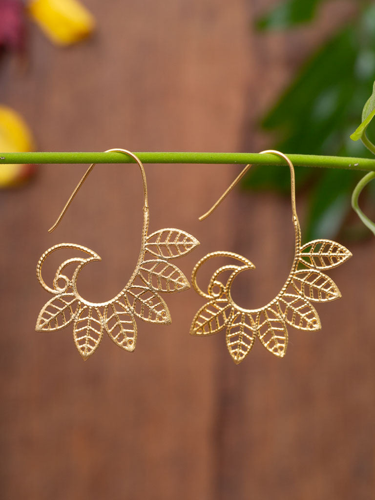 spiral shaped gold hook earrings