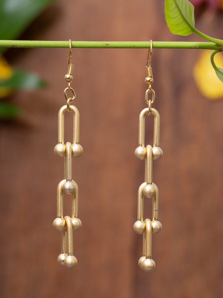 Linked Gold Earrings