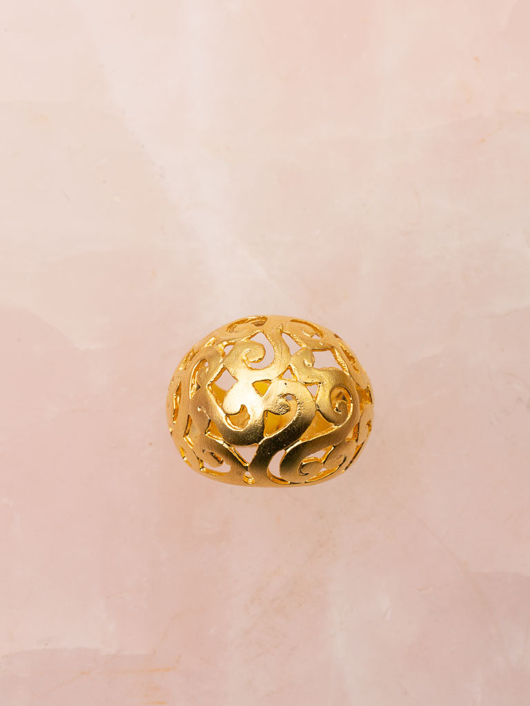 Scrolled Gold Bubble Ring