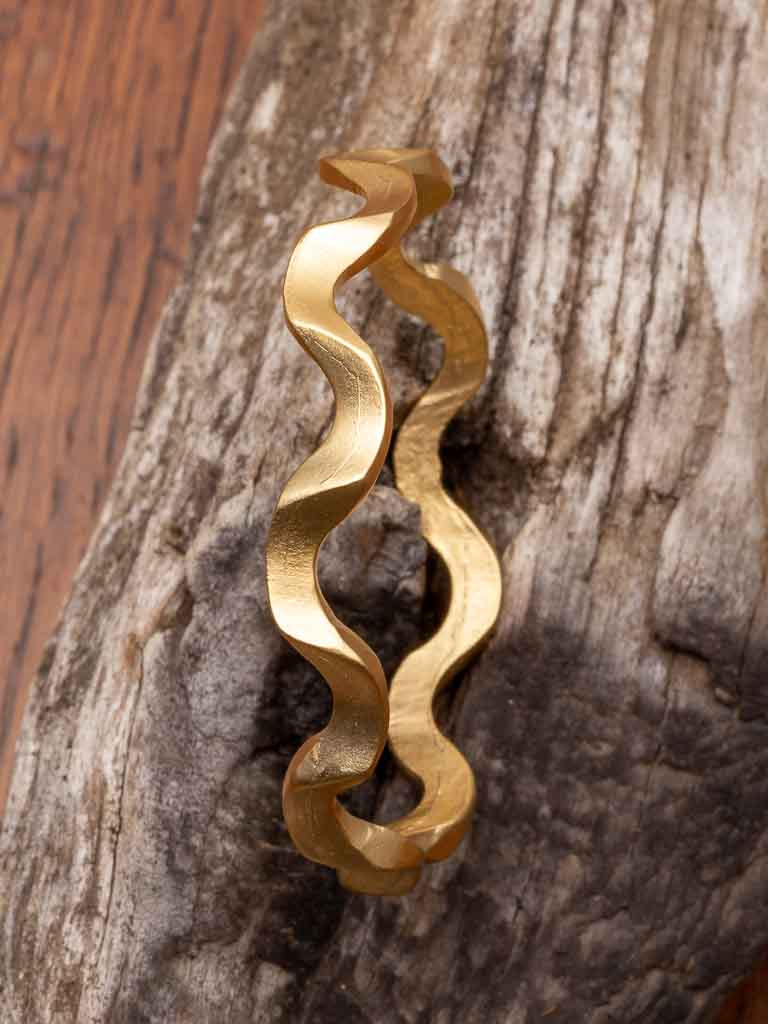 Gold Wave Bangle