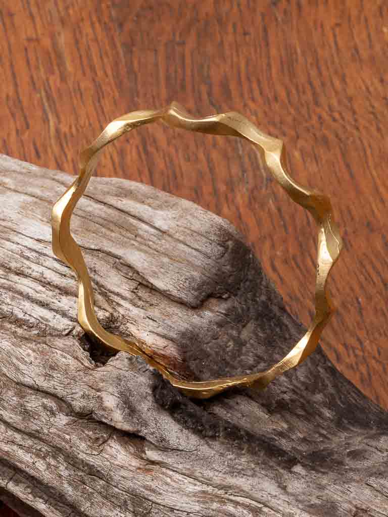 Gold Wave Bangle