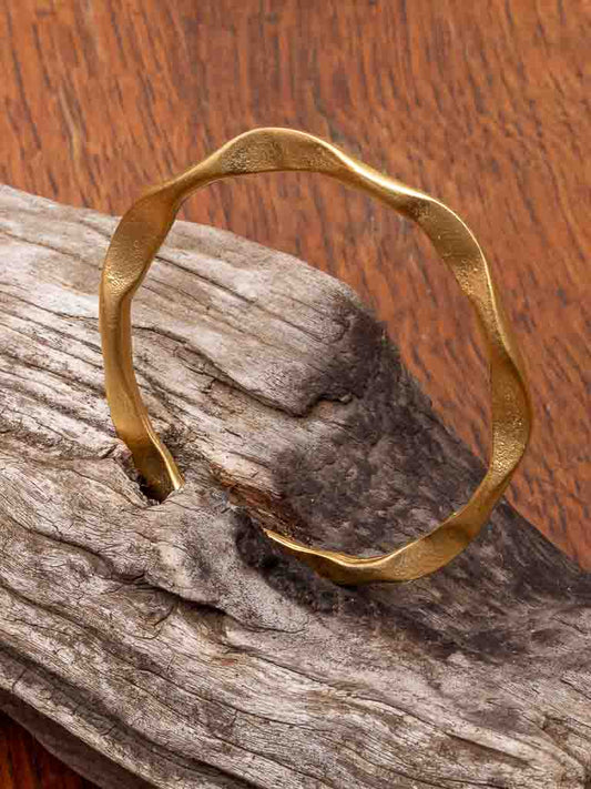 Gold Ripple Bangle. Stack them with our other gold or silver bangles