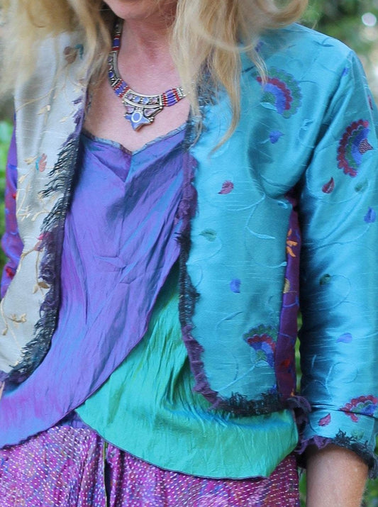 Rodeo jacket in blue and steel