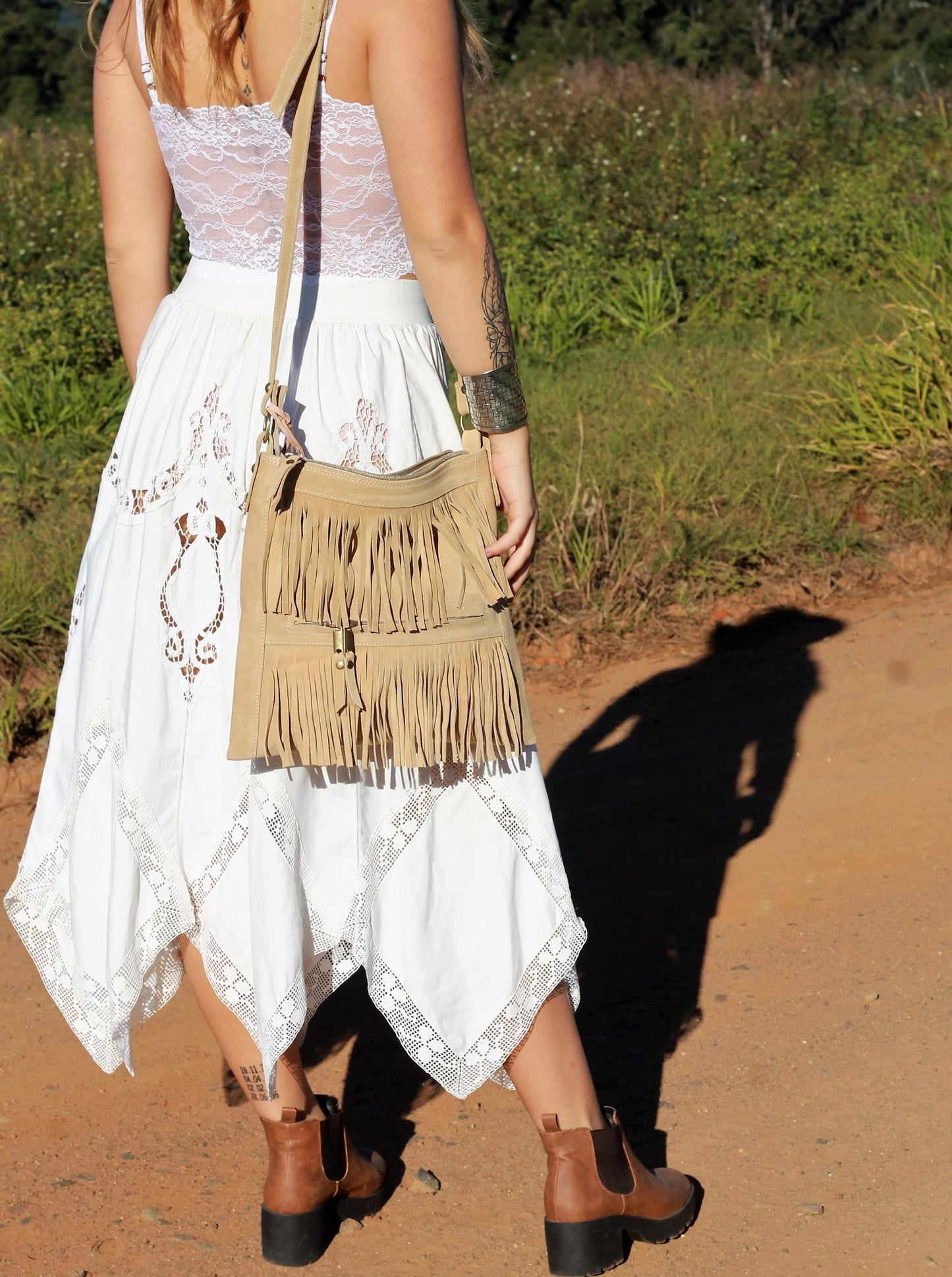 Diamond Desire. Lace & Linen Skirt. O/S - up to size 12