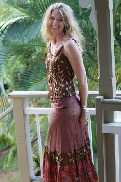 Bohemian Gypsy silk dancing skirt