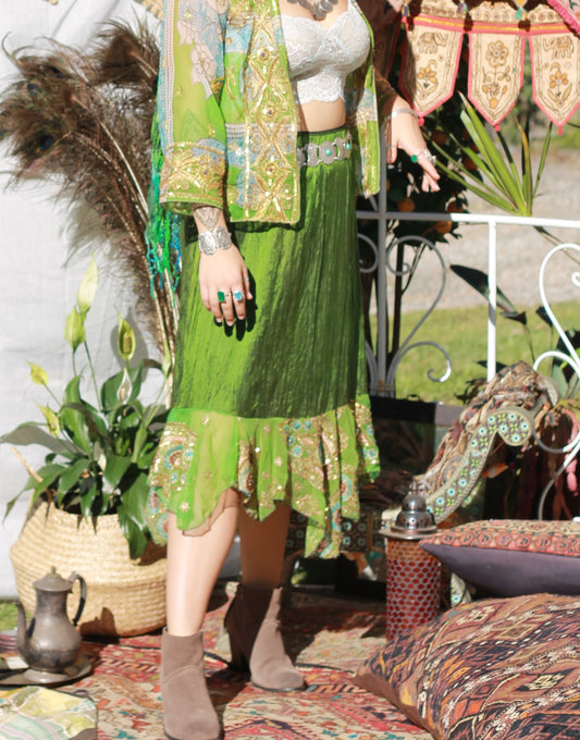 Bollywood Silk and Sari Skirt. Size S-M 10-12