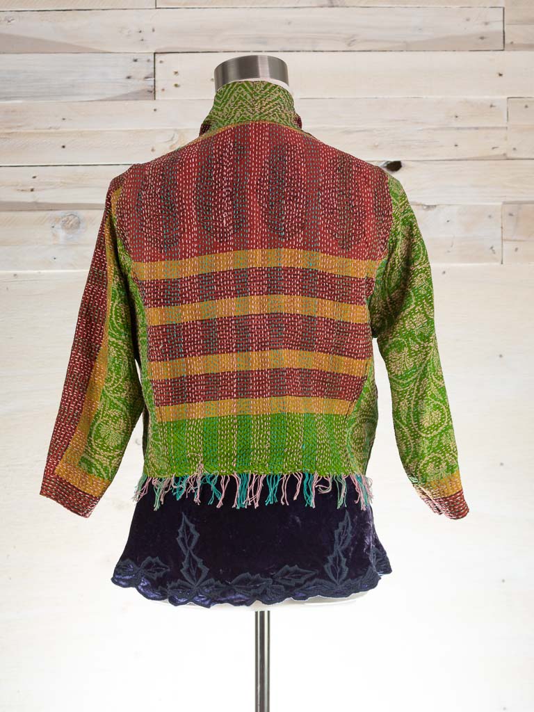 Boho Silk Chic Jacket. Earthy Size 10