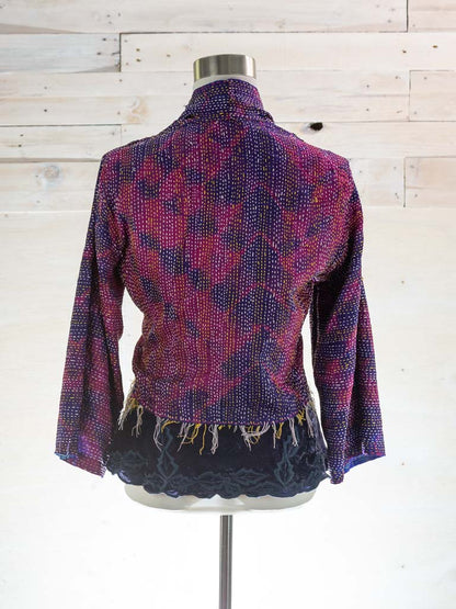 Boho Silk Chic Jacket. Magenta  Size 14