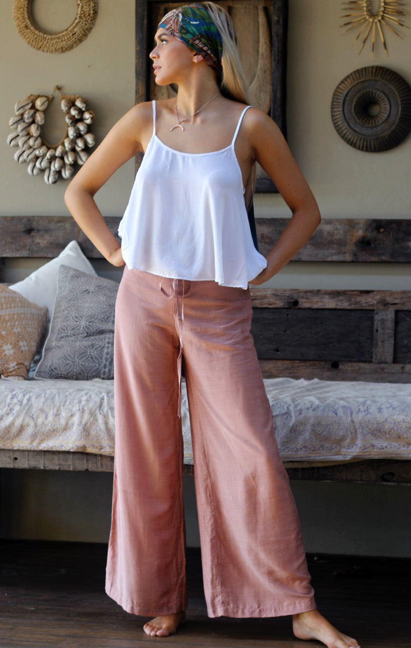 Lounge pants in silk-linen