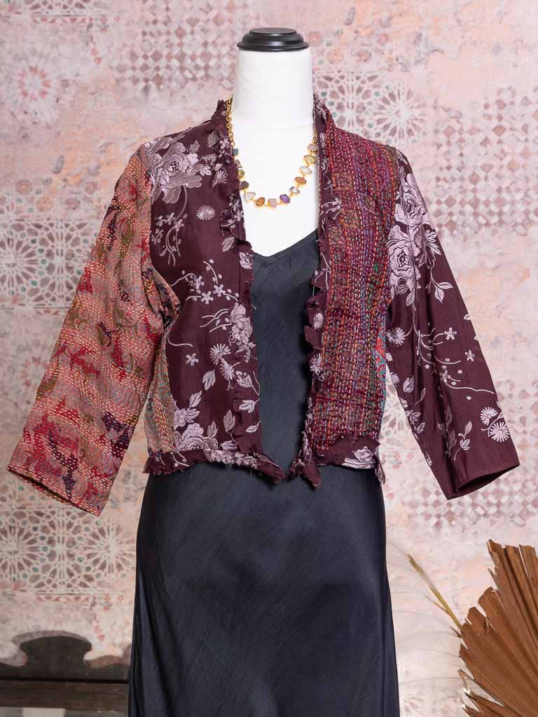 Posh n patch silk jacket in warm chocolate tones