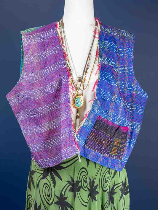 Bohemian, Gypsy, Hippy vest reversible. size 14