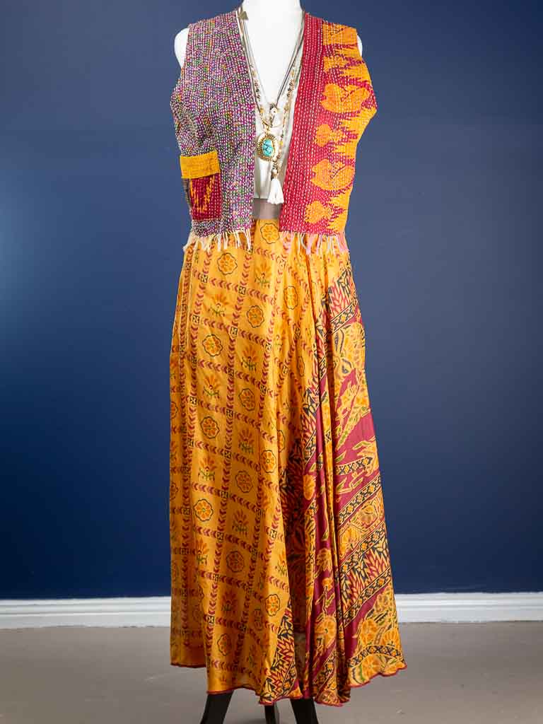 Desert Coloured Silk Sari Skirt