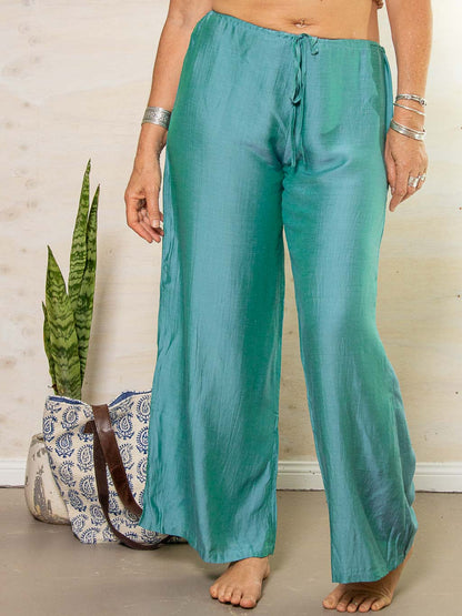 Lounge pants in silk-linen